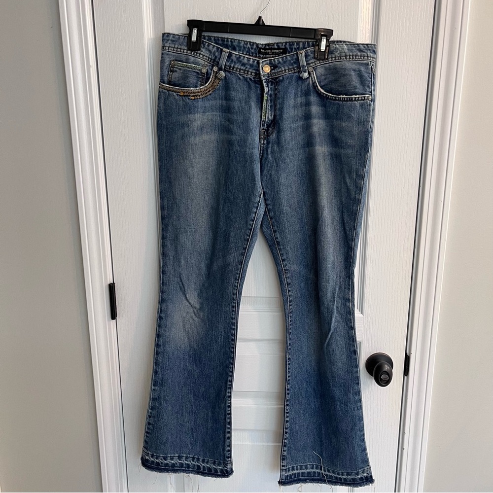 Y2K Polo Jeans Co Ralph Lauren Blue Boho Cotton Western Rodeo Boot Cut Jeans 31